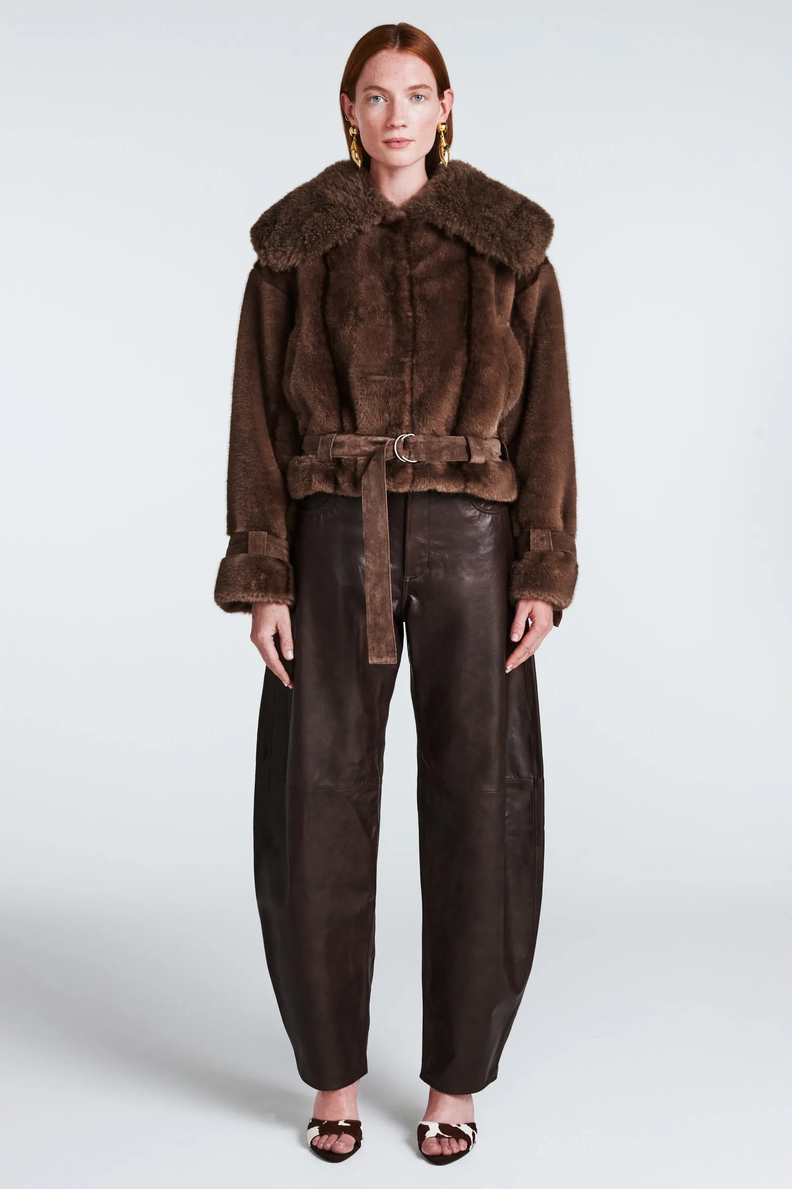 Aurora Faux Fur & Shearling Jacket sold by DUCIE