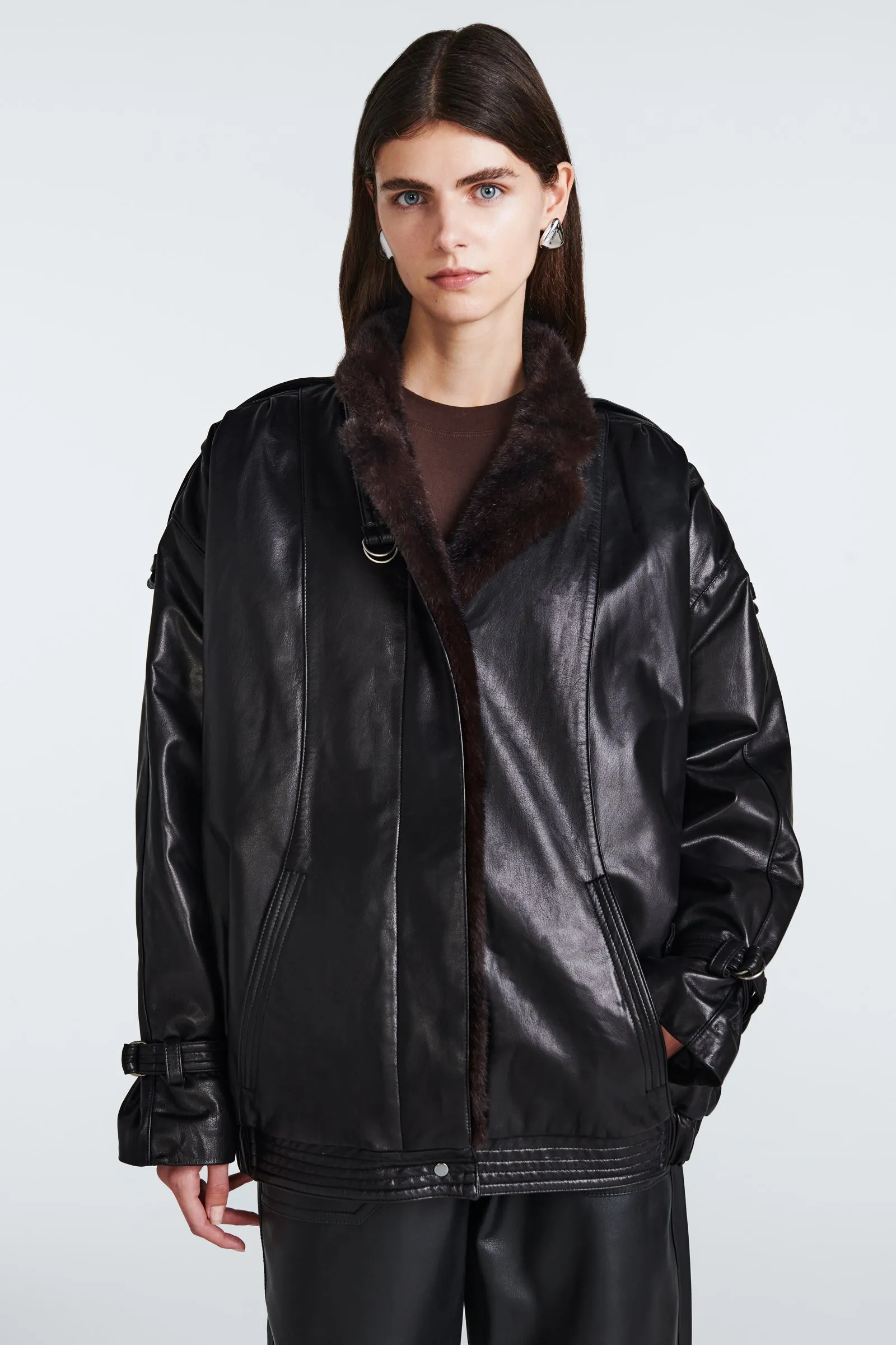 Elsie Leather Jacket sold by DUCIE product image thumbnail 4