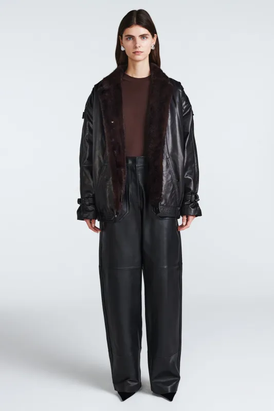 Elsie Leather Jacket sold by DUCIE