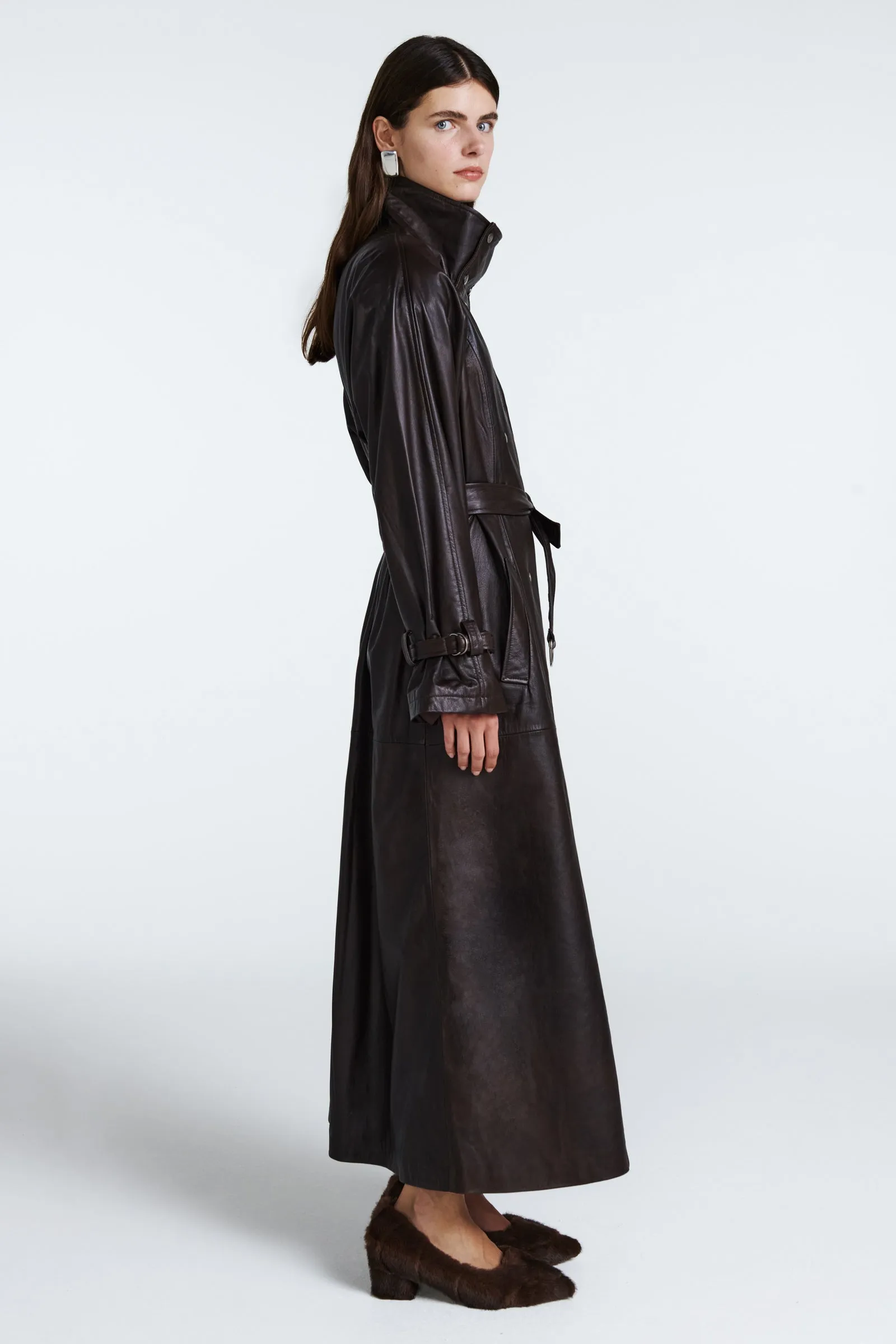 Ivy Leather Trench Coat sold by DUCIE product image thumbnail 4