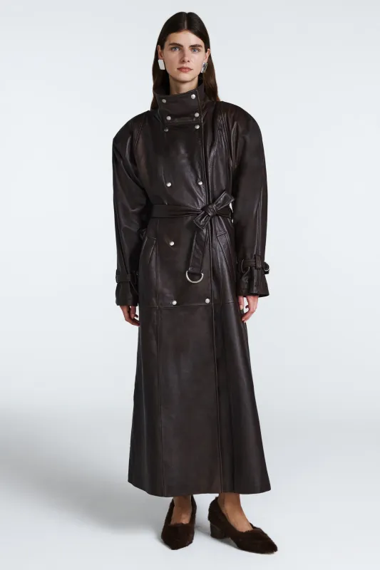 Ivy Leather Trench Coat made by DUCIE