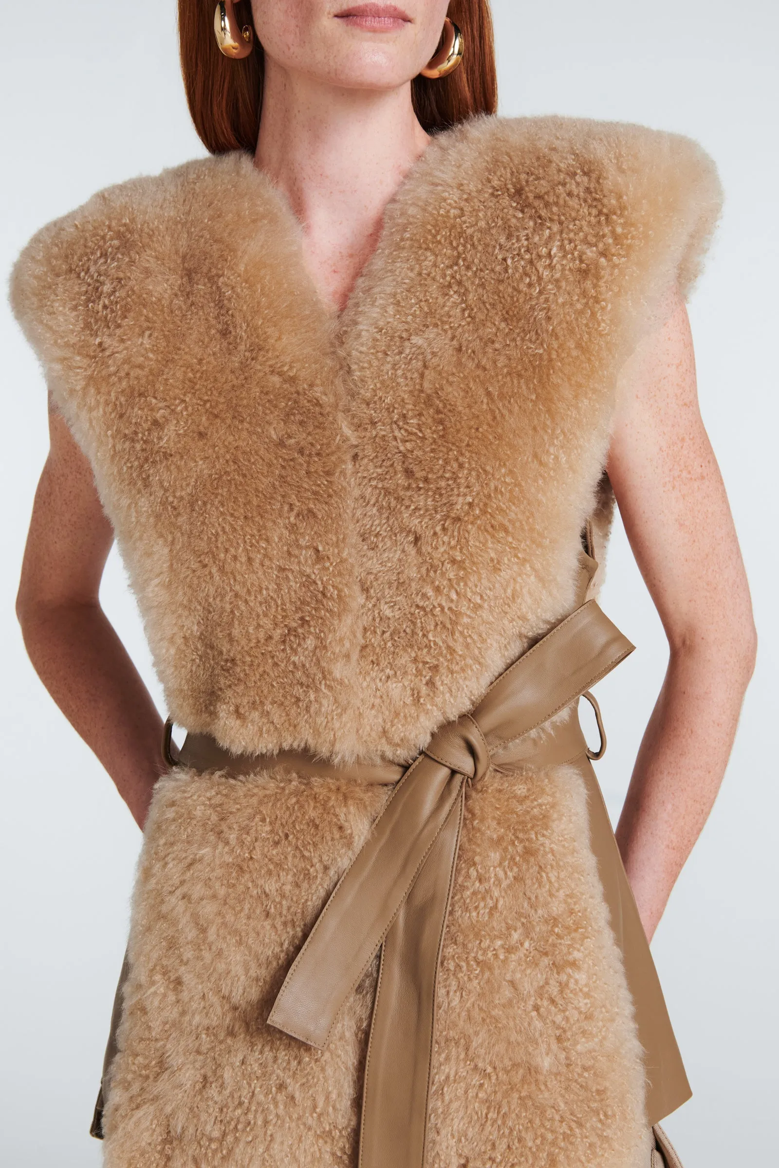 Eva Shearling Gilet sold by DUCIE product image thumbnail 3