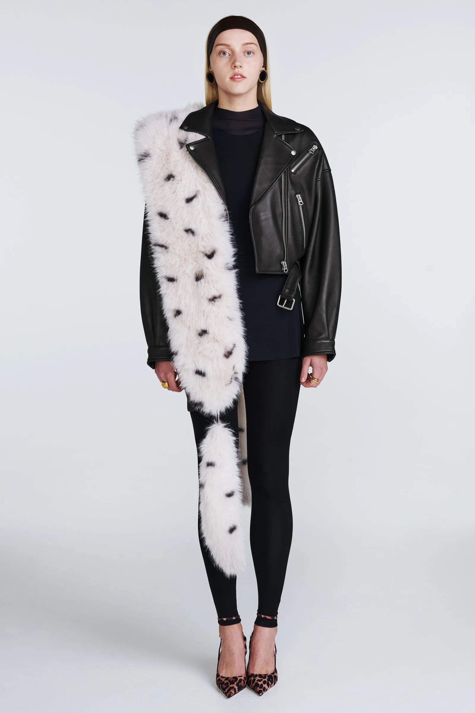 Tanya Leather Biker Jacket sold by DUCIE product image thumbnail 2