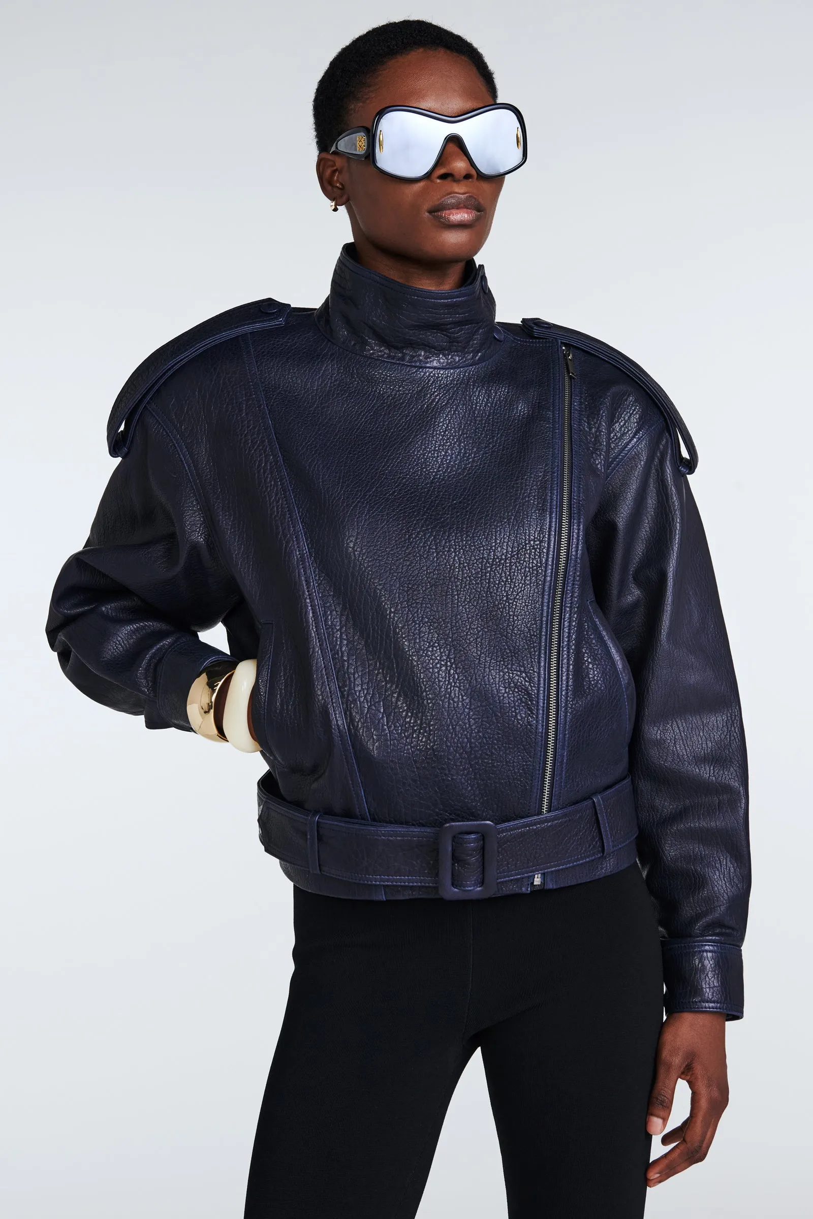 Serpa Grained Leather Jacket sold by DUCIE product image thumbnail 4
