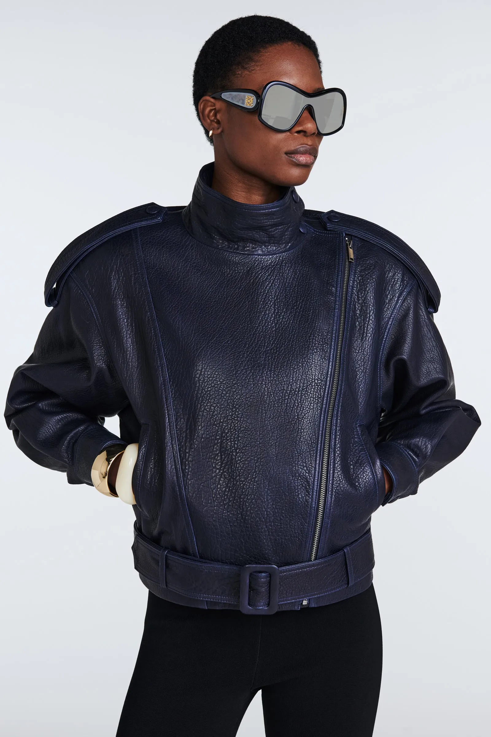 Serpa Grained Leather Jacket sold by DUCIE product image thumbnail 3