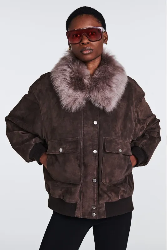 Jackie Suede Jacket sold by DUCIE