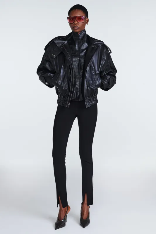 Fiona Leather Bomber sold by DUCIE