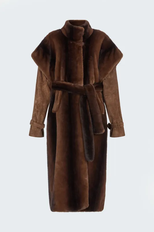 Harper Fur and Suede Coat sold by DUCIE