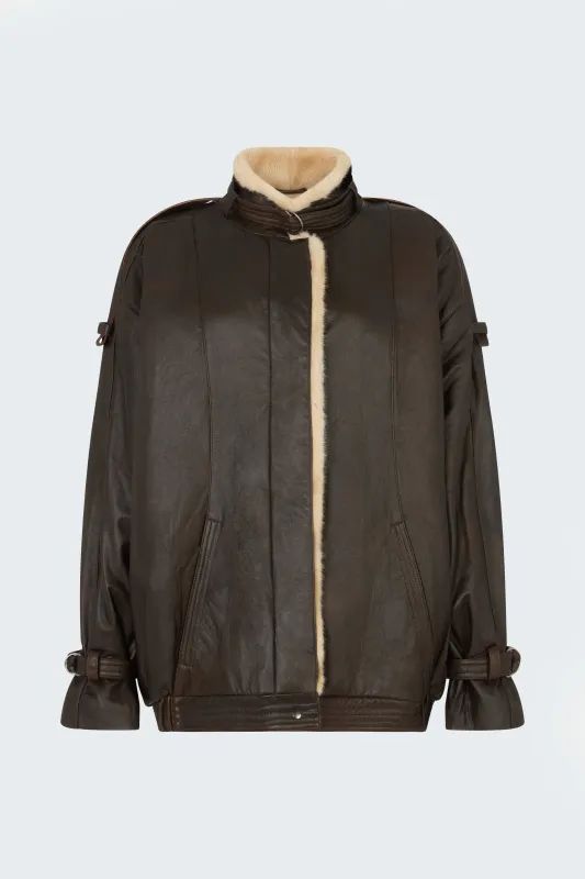 Elsie Leather Jacket made by DUCIE