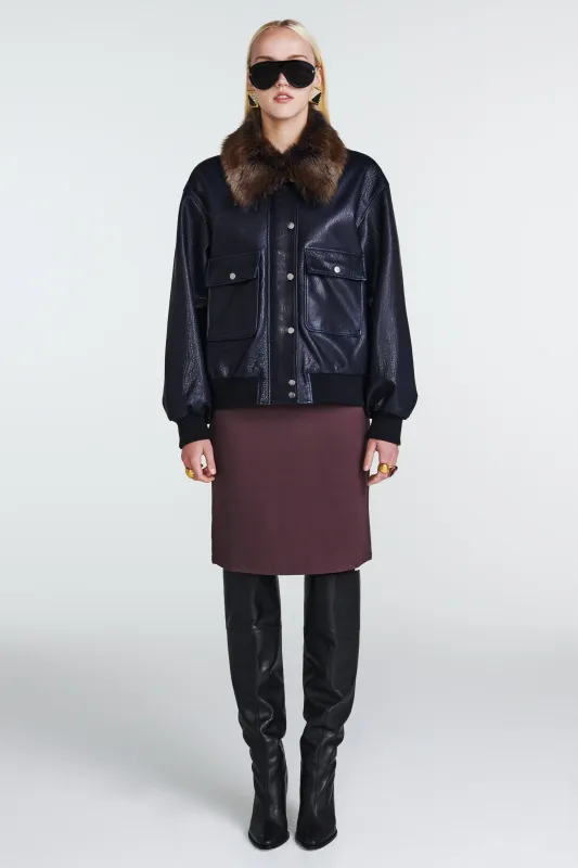 Jackie Leather Jacket sold by DUCIE