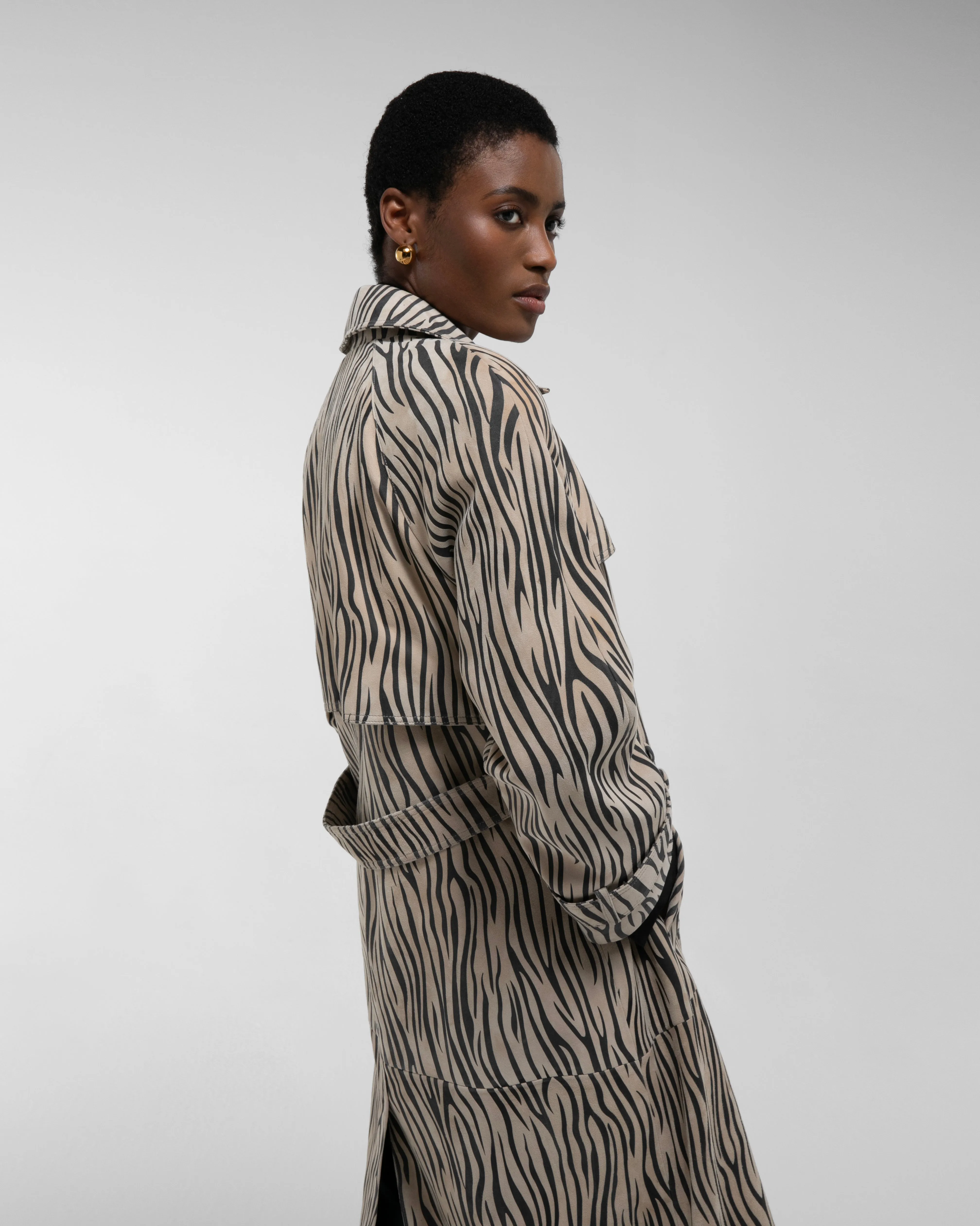 Corrin Suede Trench Coat sold by DUCIE product image thumbnail 4