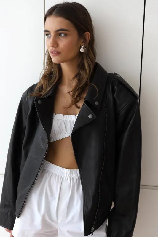 ROMA CRINKLE LEATHER JACKET sold by DUCIE