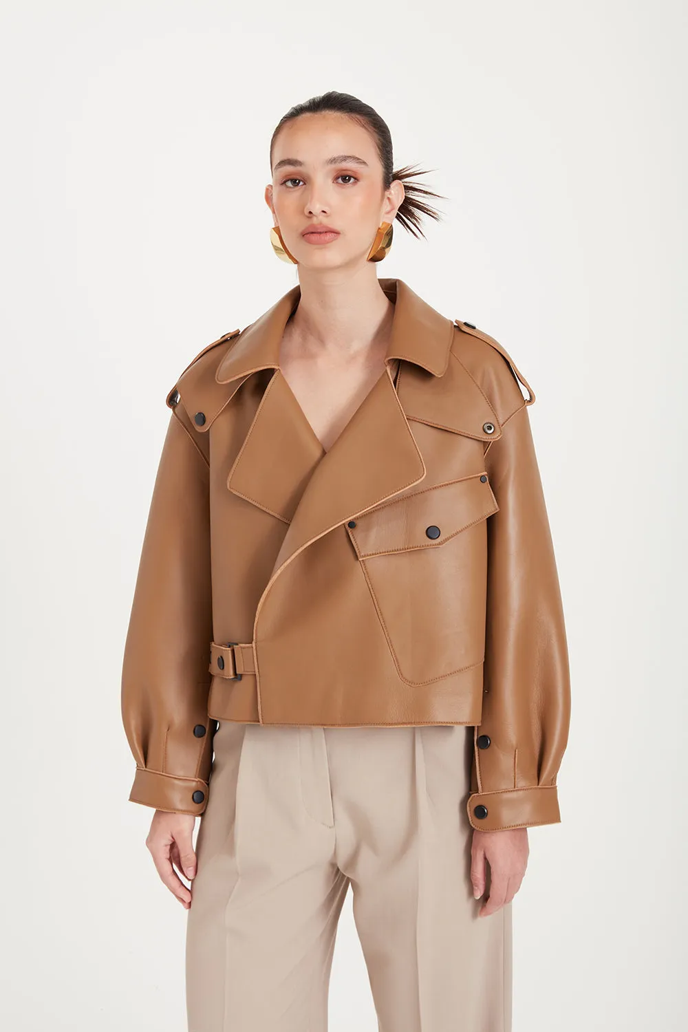 Simi Leather Jacket - Camel (W/S) RRP £380 sold by DUCIE product image thumbnail 3
