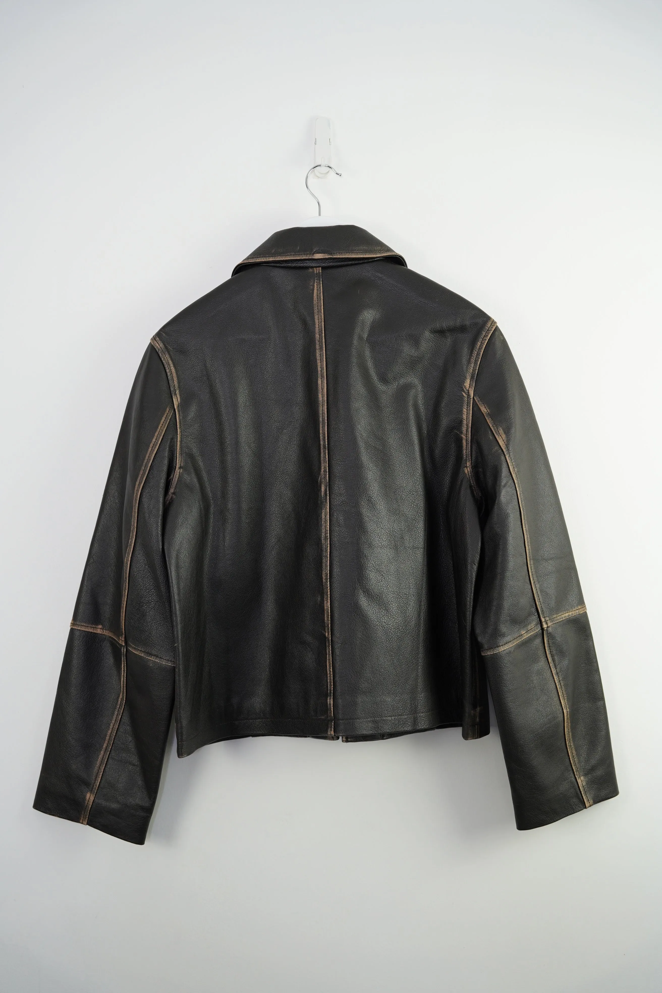 GIA DISTRESSED LEATHER JACKET sold by DUCIE product image thumbnail 3