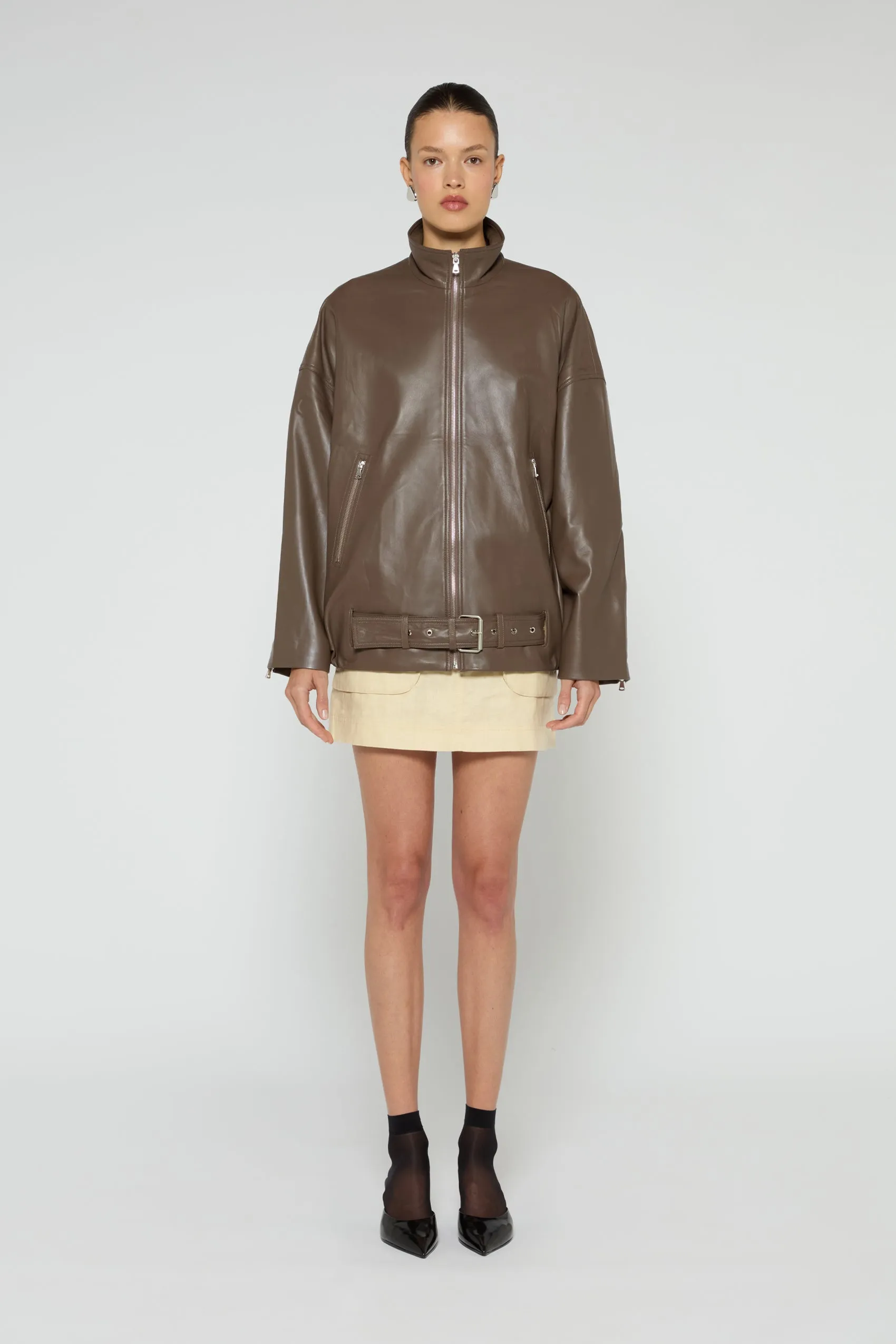 Demi Leather Jacket sold by DUCIE