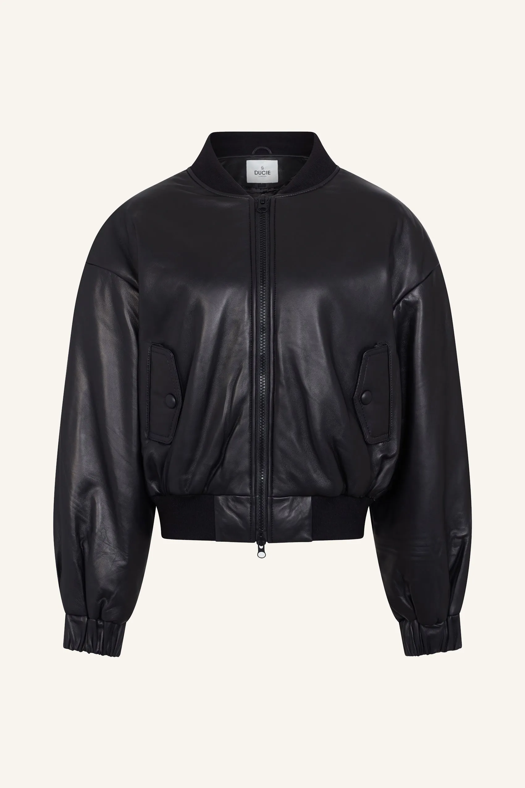 Gigi Leather Bomber Black - Genuine Leather (W/S) RRP £445 sold by DUCIE