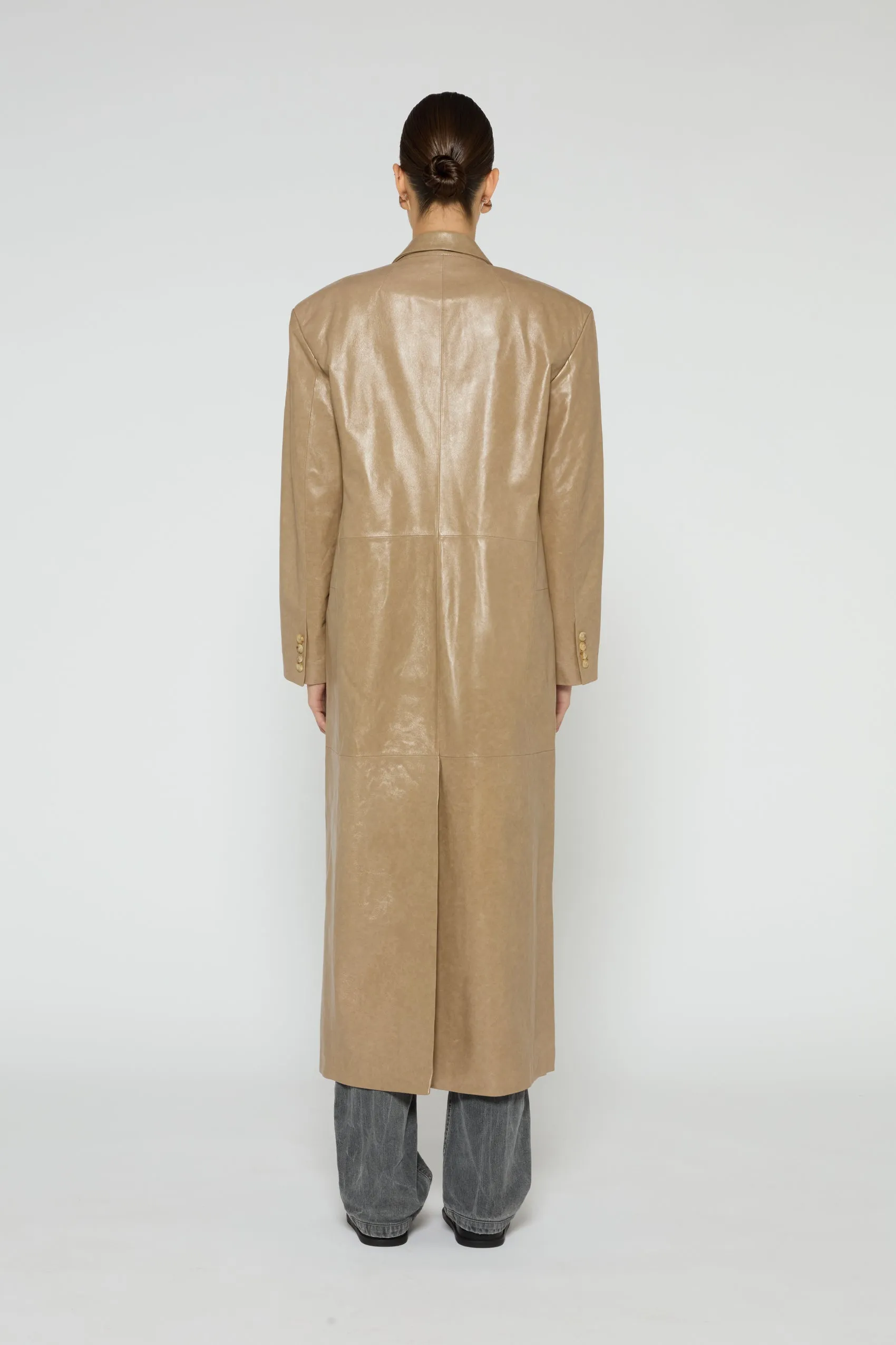 Aggie Distressed Leather Coat sold by DUCIE product image thumbnail 4