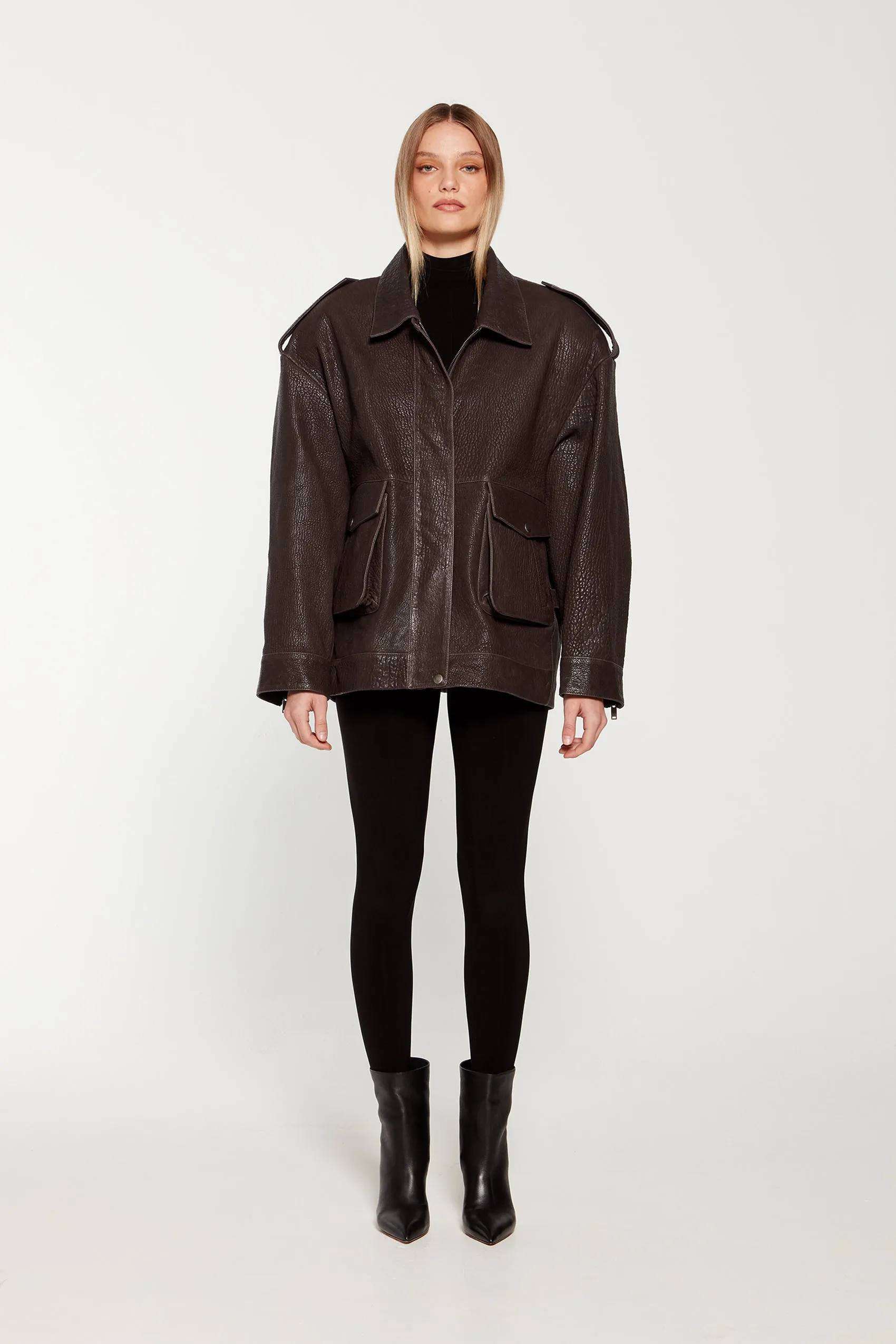 Opal Leather Jacket sold by DUCIE