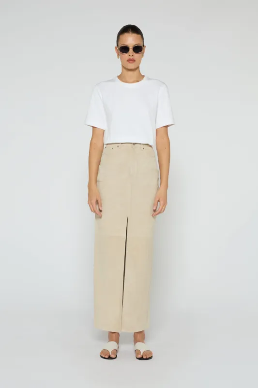 Chicago Suede Maxi Skirt sold by DUCIE