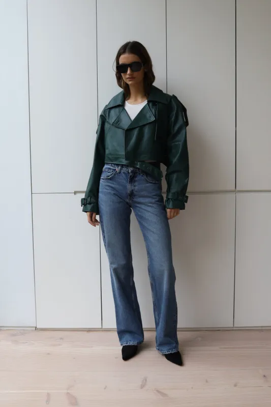 HERRON CROPPED LEATHER JACKET sold by DUCIE