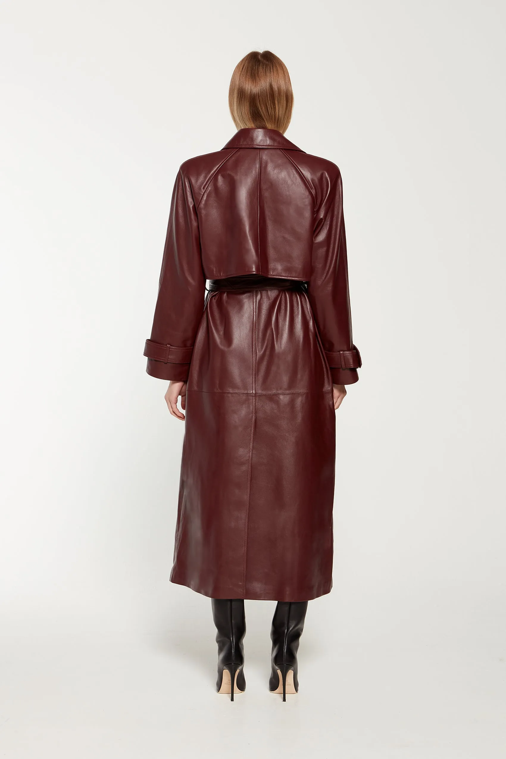 Corrin Leather Trench Coat - Burgundy (W/S) RRP £891 sold by DUCIE product image thumbnail 5