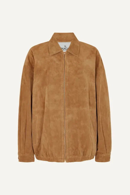 Atlas Suede Leather Jacket - Deep Sand (W/S) RRP £620 made by DUCIE