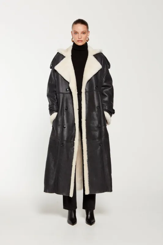 Evander Shearling Maxi Coat sold by DUCIE