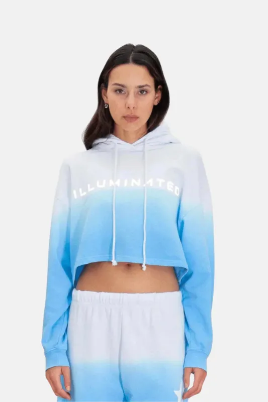 Women's Illuminated Cropped Hoodie in Atmosphere sold by Galactic Federation of Light