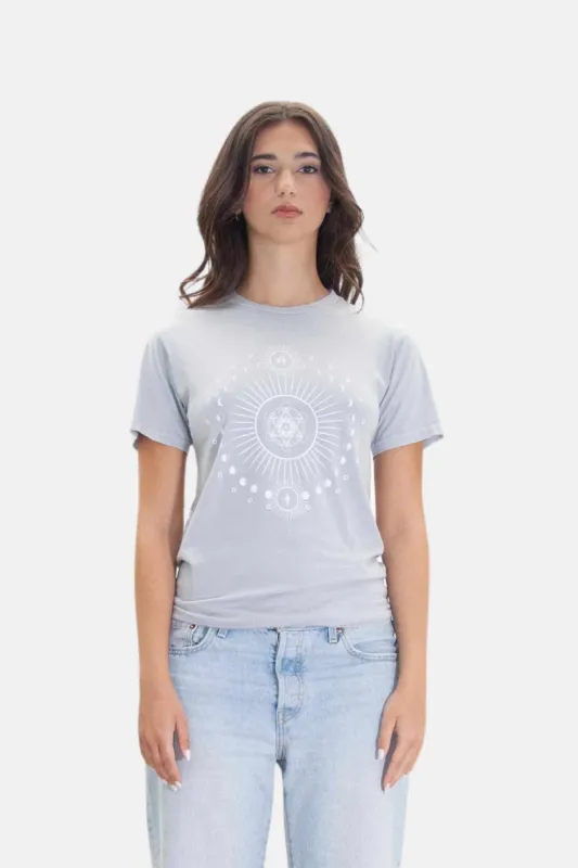Moon Metatron T-Shirt in Galactic Gray sold by Galactic Federation of Light
