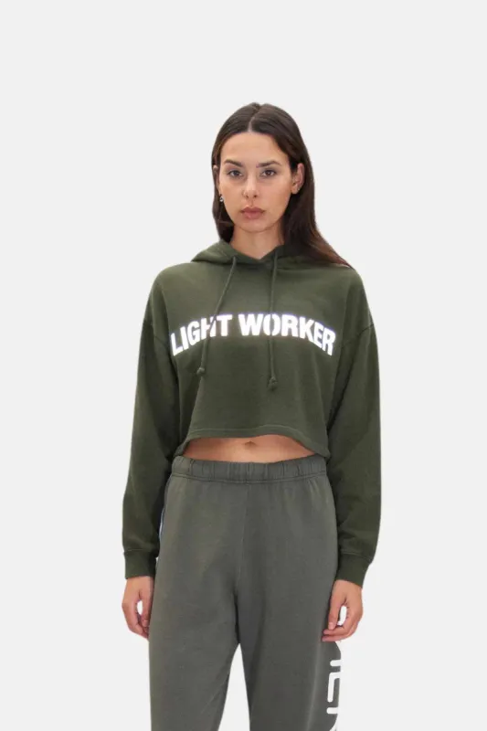 Women's Light Worker Cropped Hoodie in Caladan sold by Galactic Federation of Light