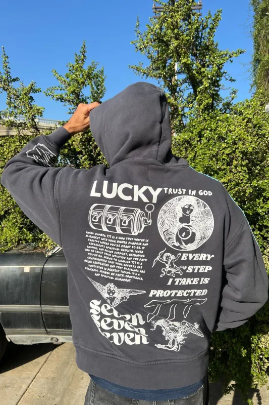 777 Angel Number Hoodie – Organic Cotton Fleece in Asteroid made by Galactic Federation of Light