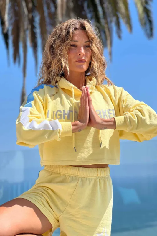 Women's Light Worker Cropped Hoodie in Aura sold by Galactic Federation of Light