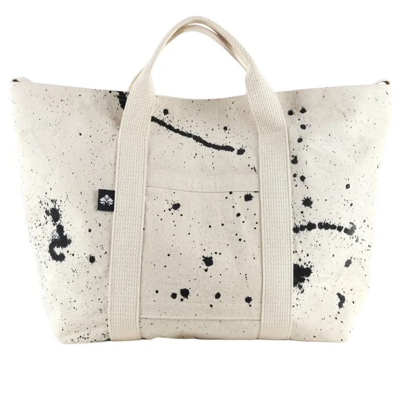 No. 5 CARRY ALL TOTE: Natural with Black made by Hinoki in Common