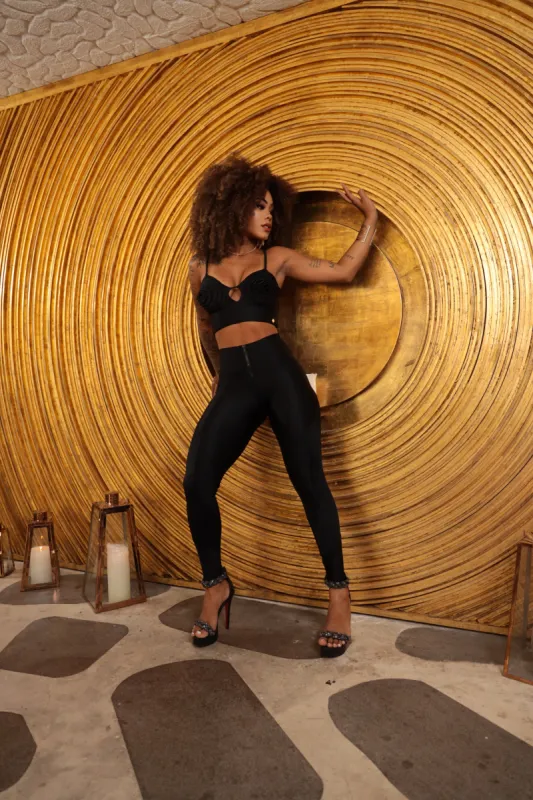 Zipper Leggings - Black sold by Lure Fitness