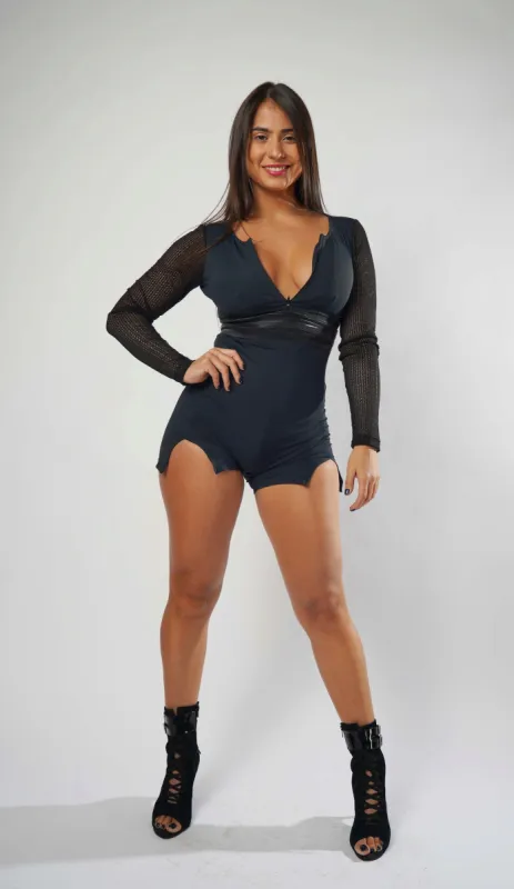 Short Bodysuit with long Sleeves made by Lure Fitness