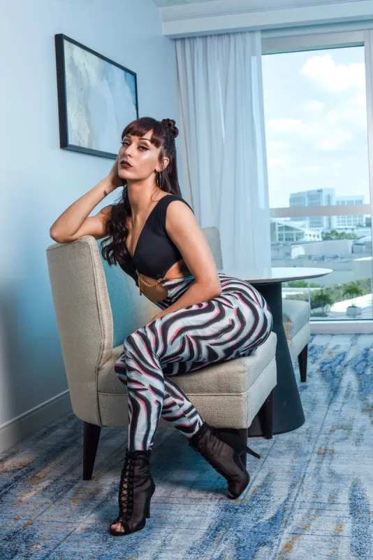 Golden Chain Bodysuit Zebra - Sara Panero Final Sale sold by Lure Fitness