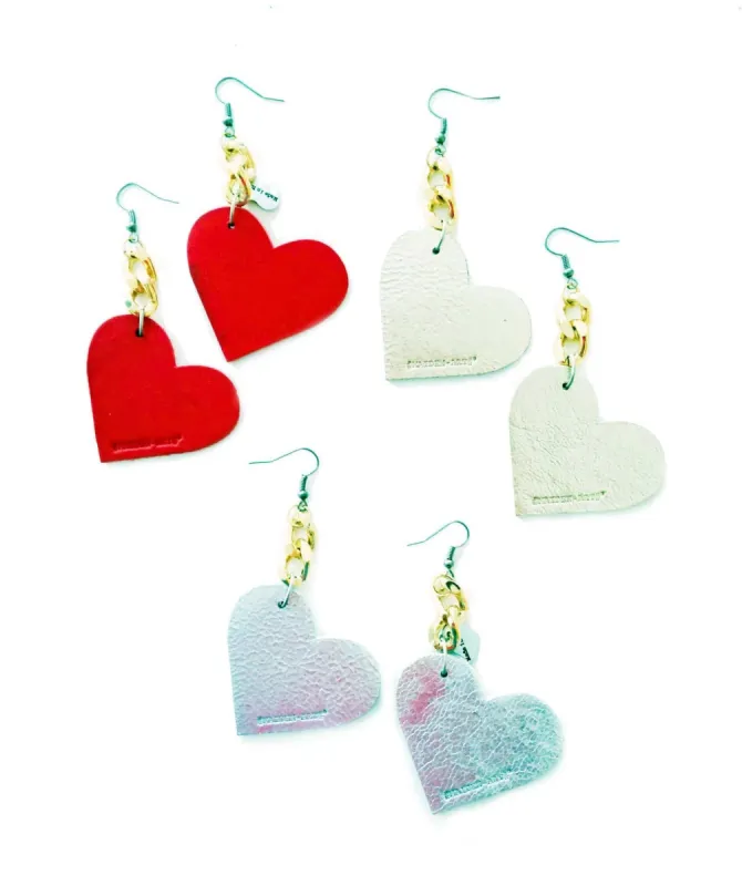 True Leather Heart Earrings sold by Maiden-Art