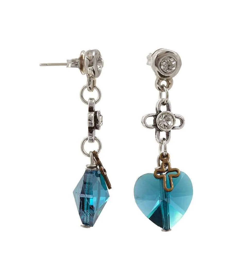 Deep blue crystals drop earrings sold by Maiden-Art product image thumbnail 2