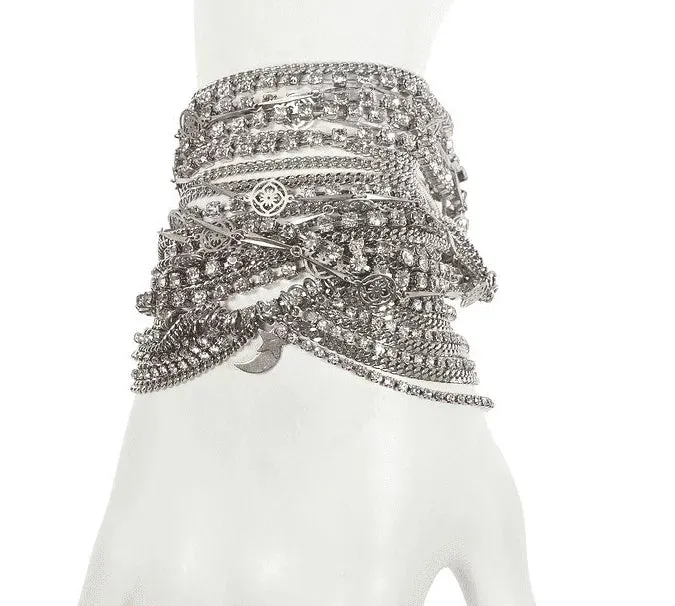 Silver Swarovski Crystals Statement Bracelet sold by Maiden-Art
