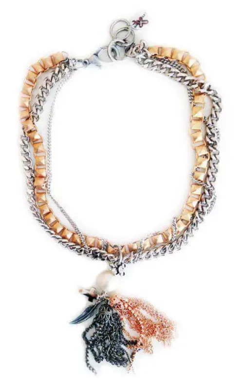 Tassel necklace with pearls, Swarovski crystals and charms. Trendy necklace, Trendy jewelry. sold by Maiden-Art