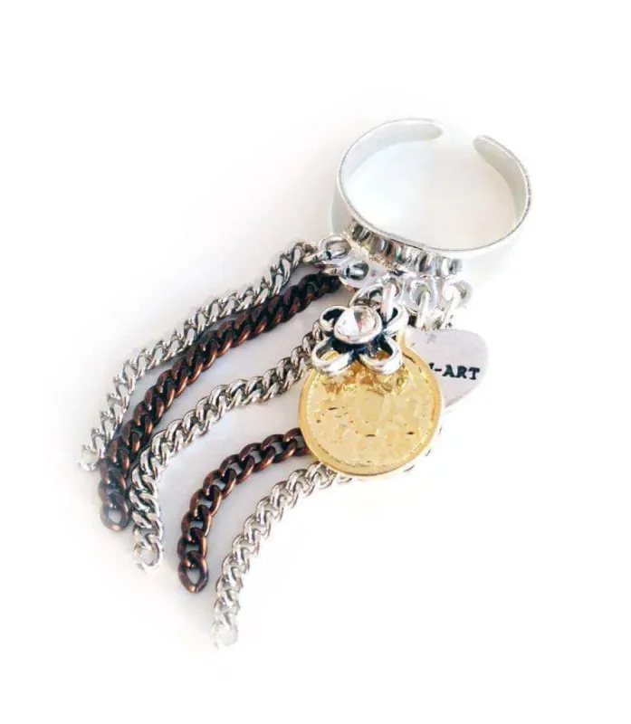 Statement rings with fringes and charms. Boho rings, trendy rings, summer rings. Silver & Gold available. sold by Maiden-Art
