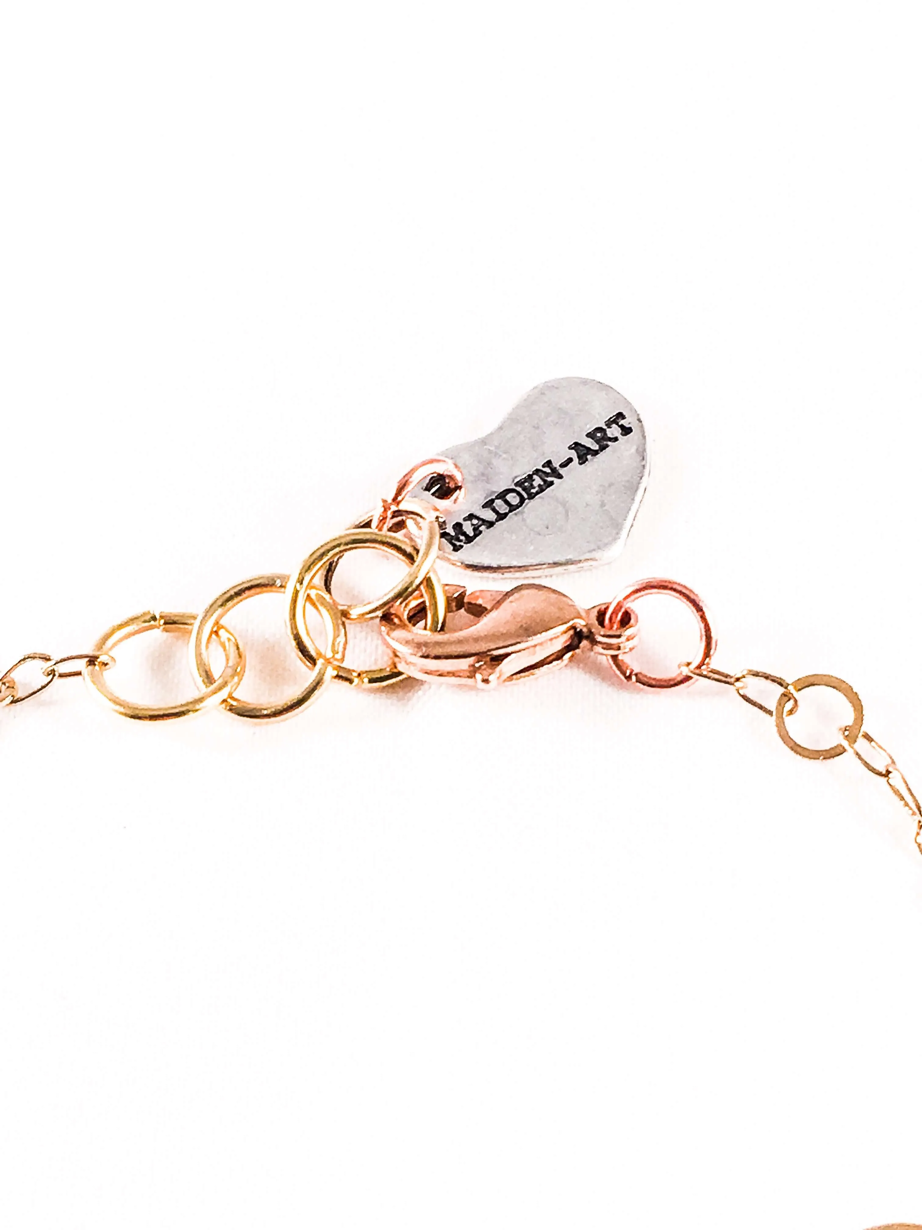 Big Bronze Heart and Small Silver Heart Charms Bracelet sold by Maiden-Art product image thumbnail 2