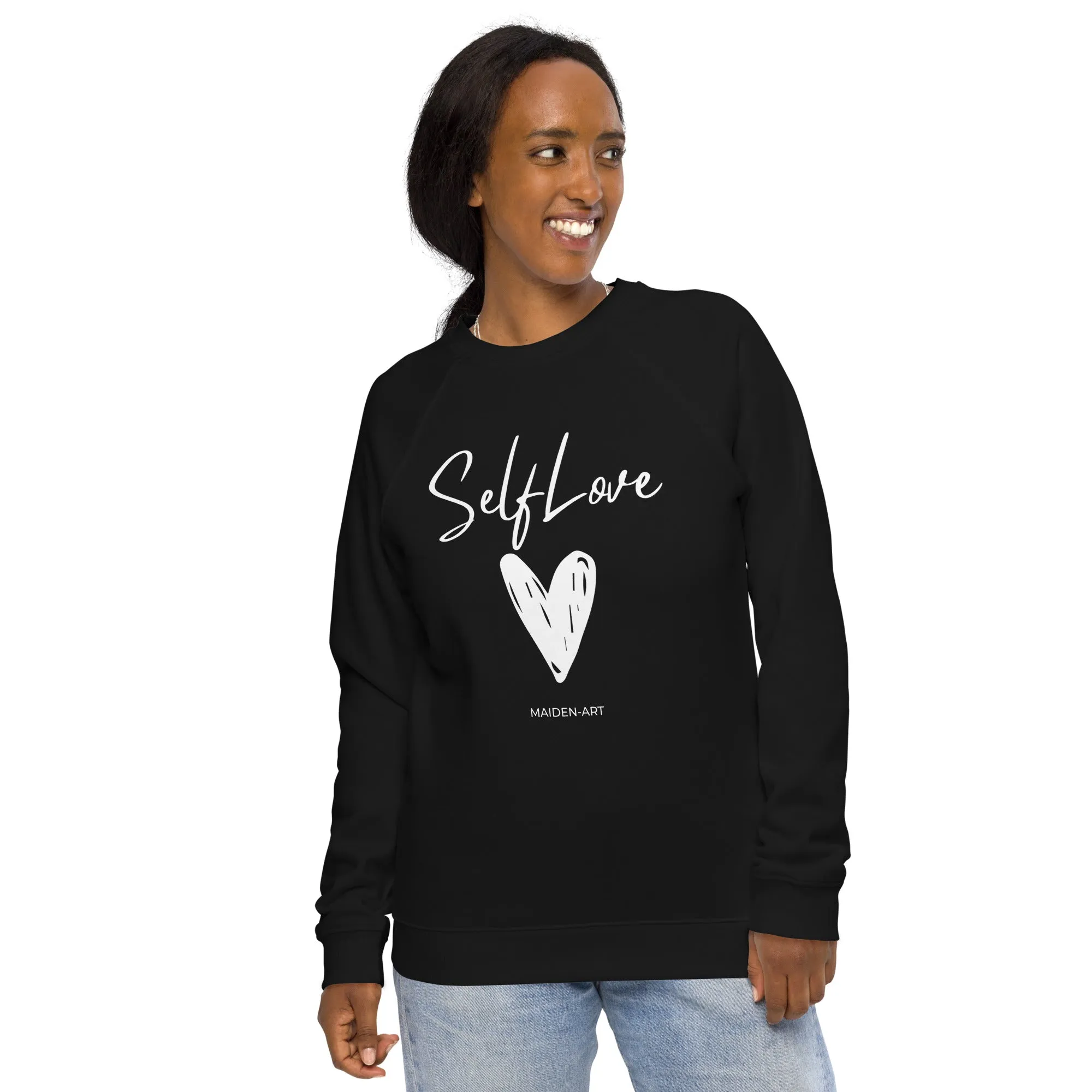 SELF LOVE Unisex organic raglan sweatshirt sold by Maiden-Art product image thumbnail 5