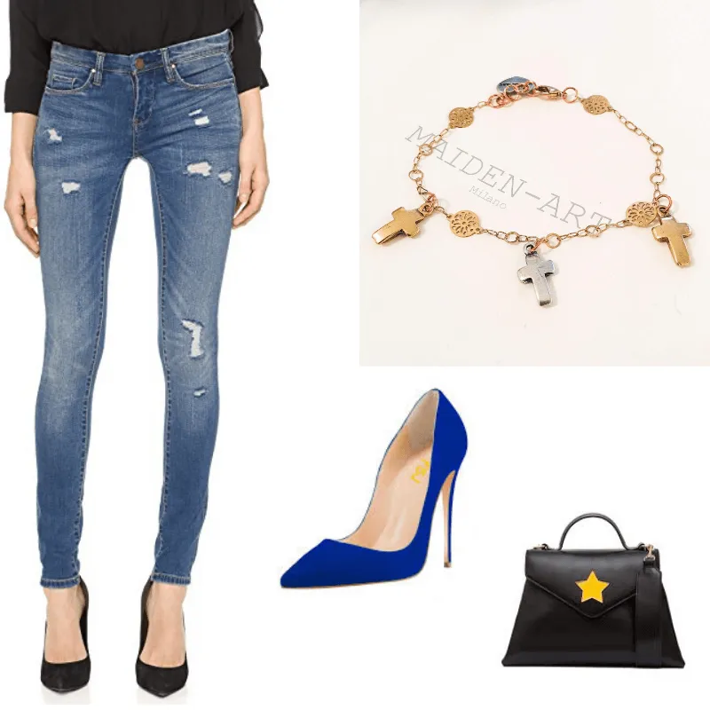 Cross Bracelet in Gold Plated Brass. Lucky Charm Bracelet, Charm Bracelet, Perfect gift for her. sold by Maiden-Art product image thumbnail 5