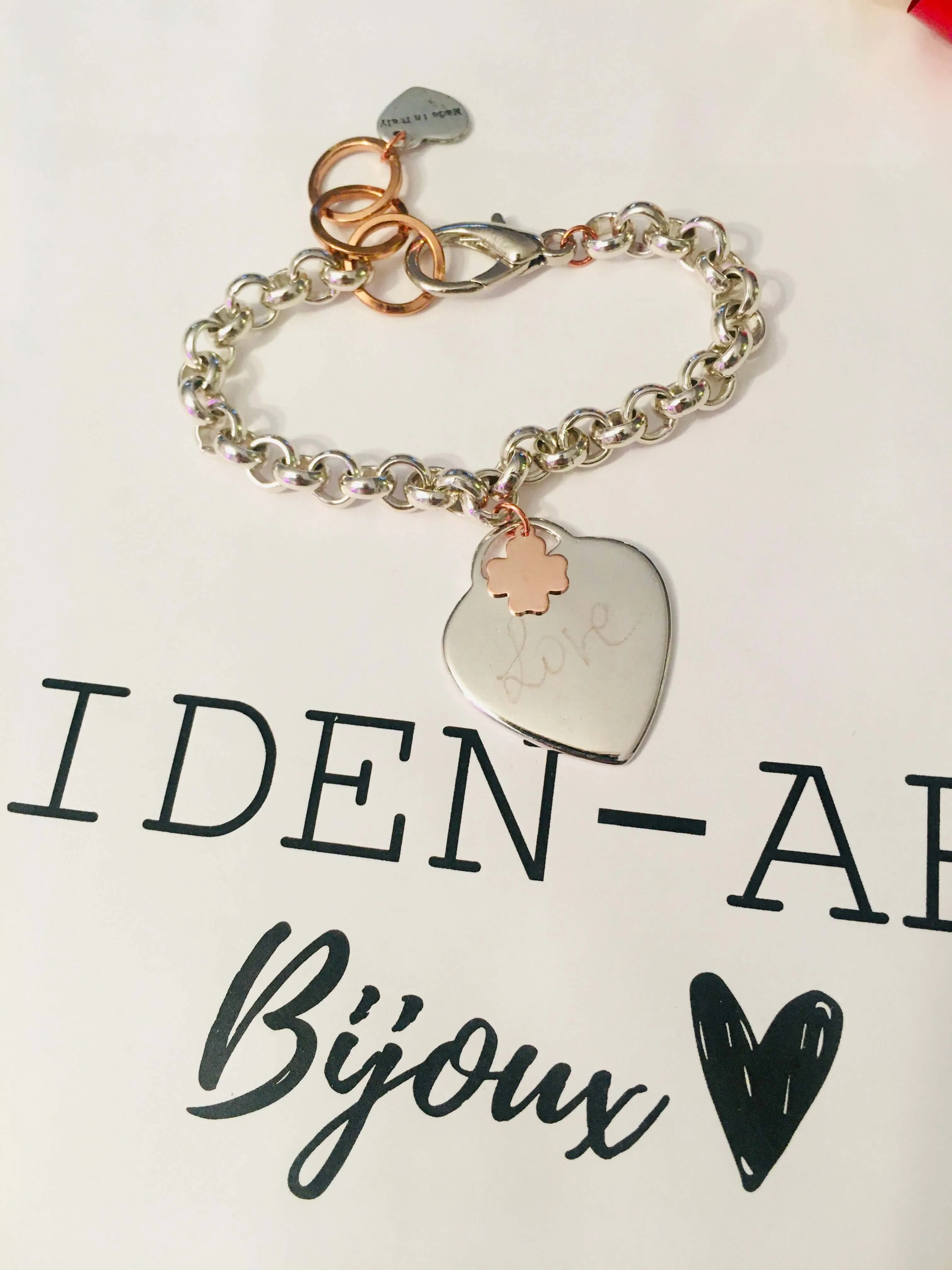 Engraved Personalized Silver Heart Bracelet, Custom Bracelet. sold by Maiden-Art product image thumbnail 2