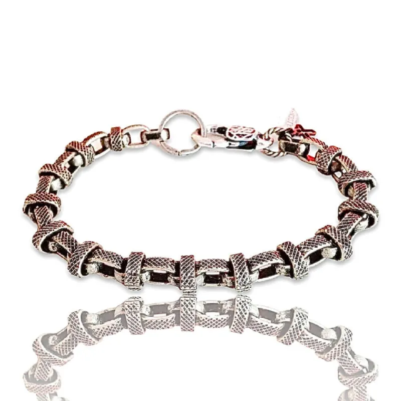 Mens small multi chain bracelet in silver sold by Maiden-Art