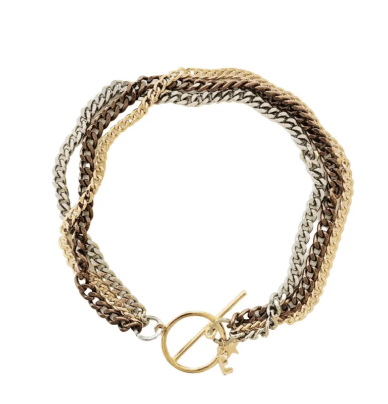 Multi Color Curb Chain Necklace and Bracelet. sold by Maiden-Art