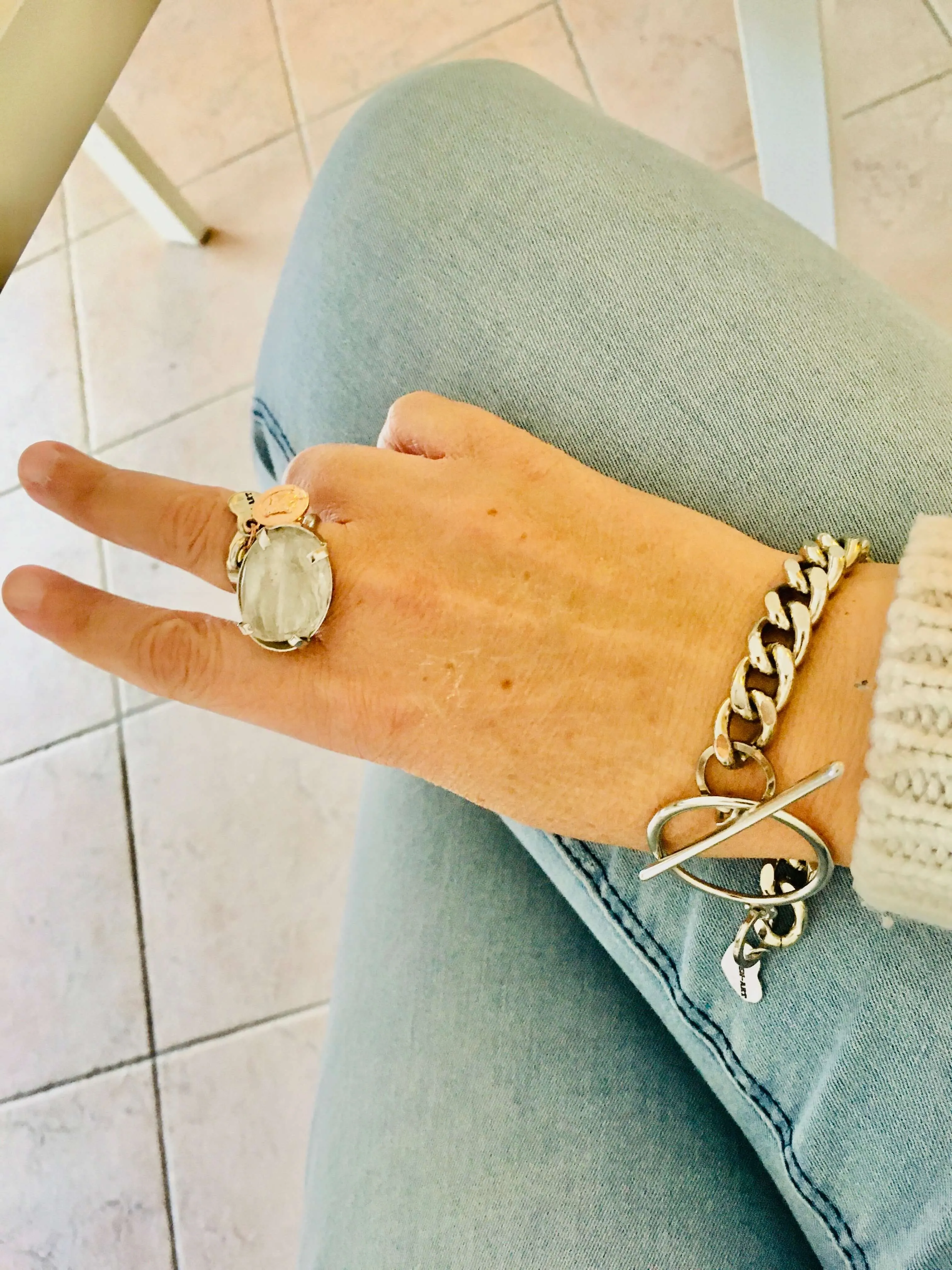 Curb Chain Bracelet in Gold or Silver. sold by Maiden-Art product image thumbnail 4