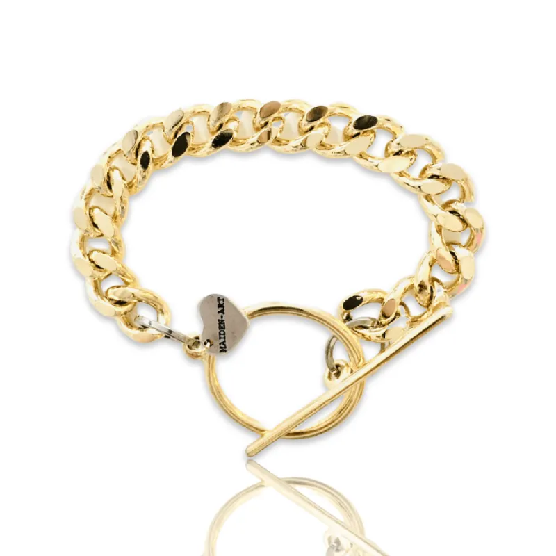 Curb Chain Bracelet in Gold or Silver. sold by Maiden-Art