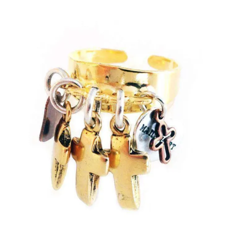 Statement rings with crosses and hearts. Boho rings, trendy rings, summer rings. Silver & Gold available. sold by Maiden-Art